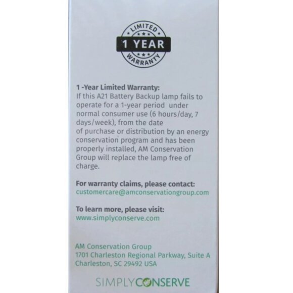 Simply Conserve 5W LED A19 Battery Backup with Hook Bulb - Picture 3 of 5